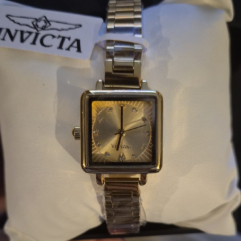 Invicta Gold-Tone Square Dial Watch